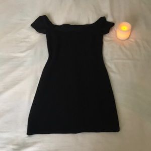 Off the shoulder little black dress